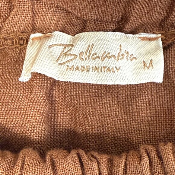 BELLA UMBRA Italy Linen Halter Tank Top Blouse Womens M Brown - Picture 2 of 6